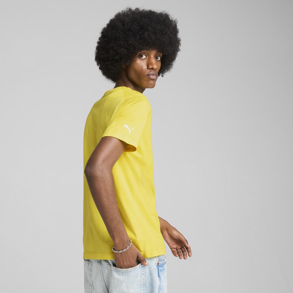 Polos Motorsport Hombre Puma Ferrari Race Tonal Big Shield Tee color Amarillo Moda Urbana - código 630189 03