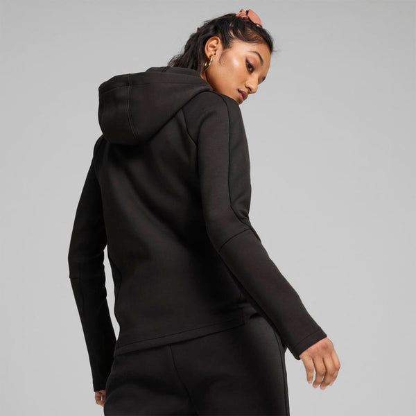 Polera Puma Mujer Evostripe Full-Zip Hoodie Negro