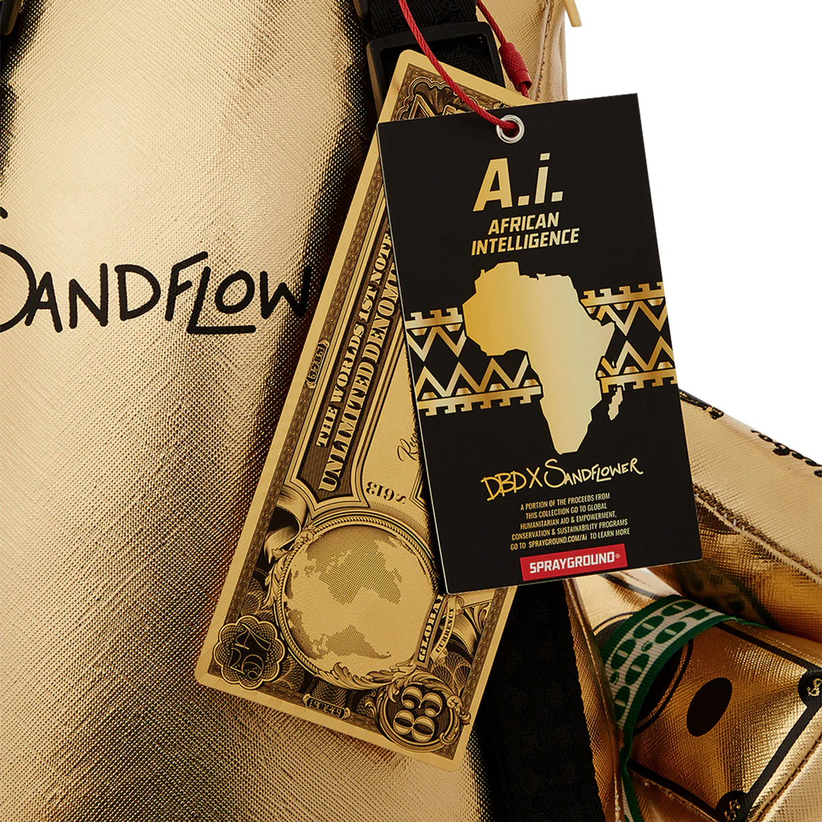 Mochila Urbano Unisex Sprayground Ai Tribal Gold Medium Moneybear