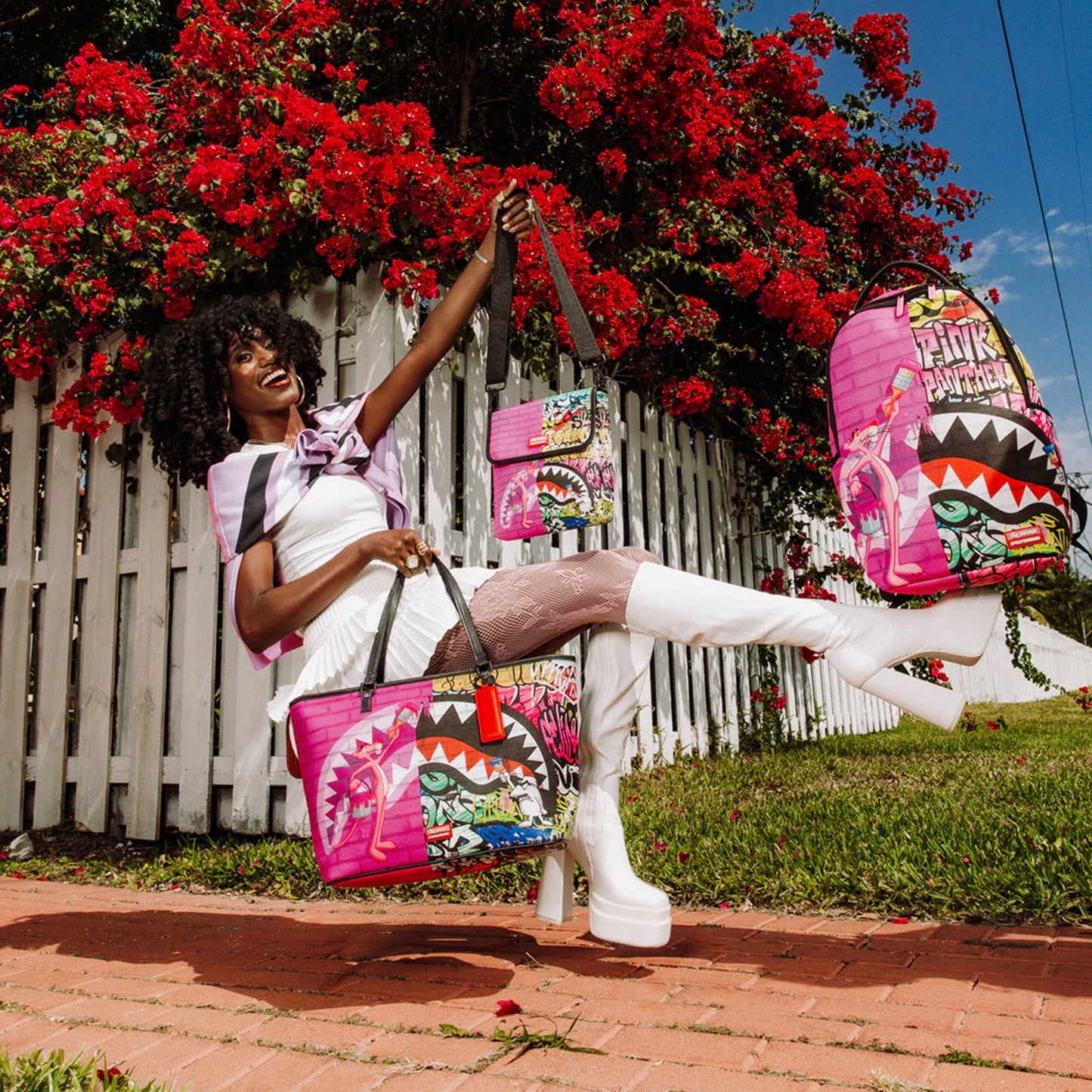 Mochila Urbano Unisex Sprayground Dlxsv Pink Panther Painting Sharkmouth