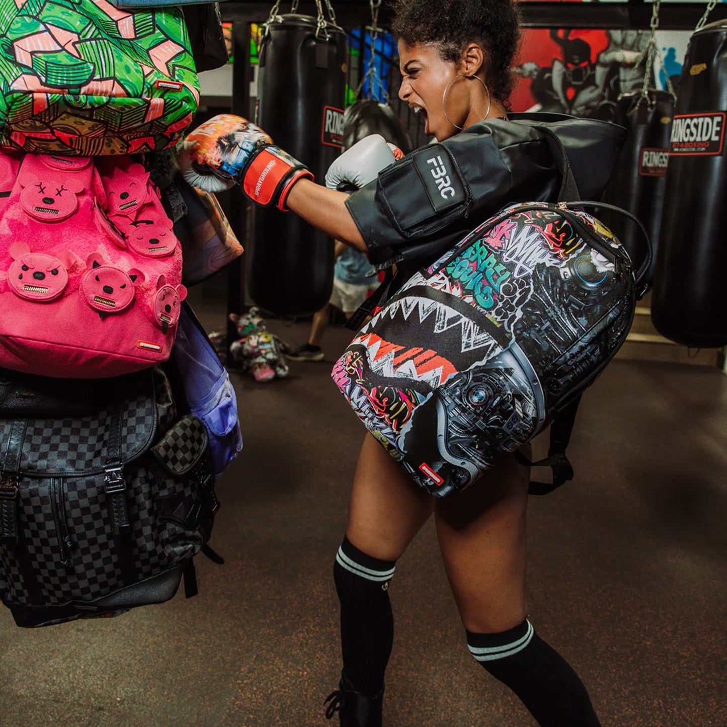 Mochila Urbano Unisex Sprayground Dlxsv Split Cybershark