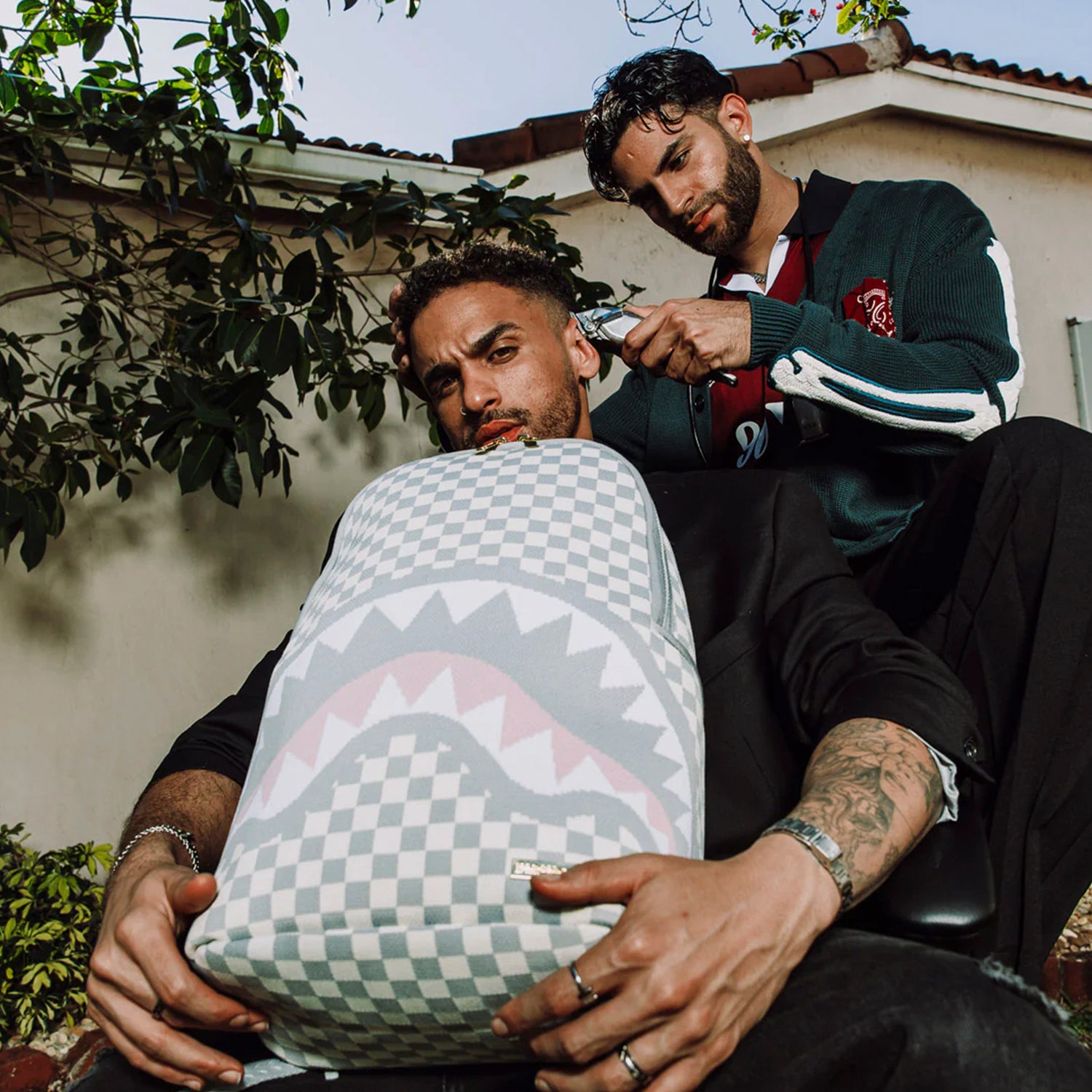 Mochila Urbano Unisex Sprayground Dlxsv Knit Sharks In Paris In Cream