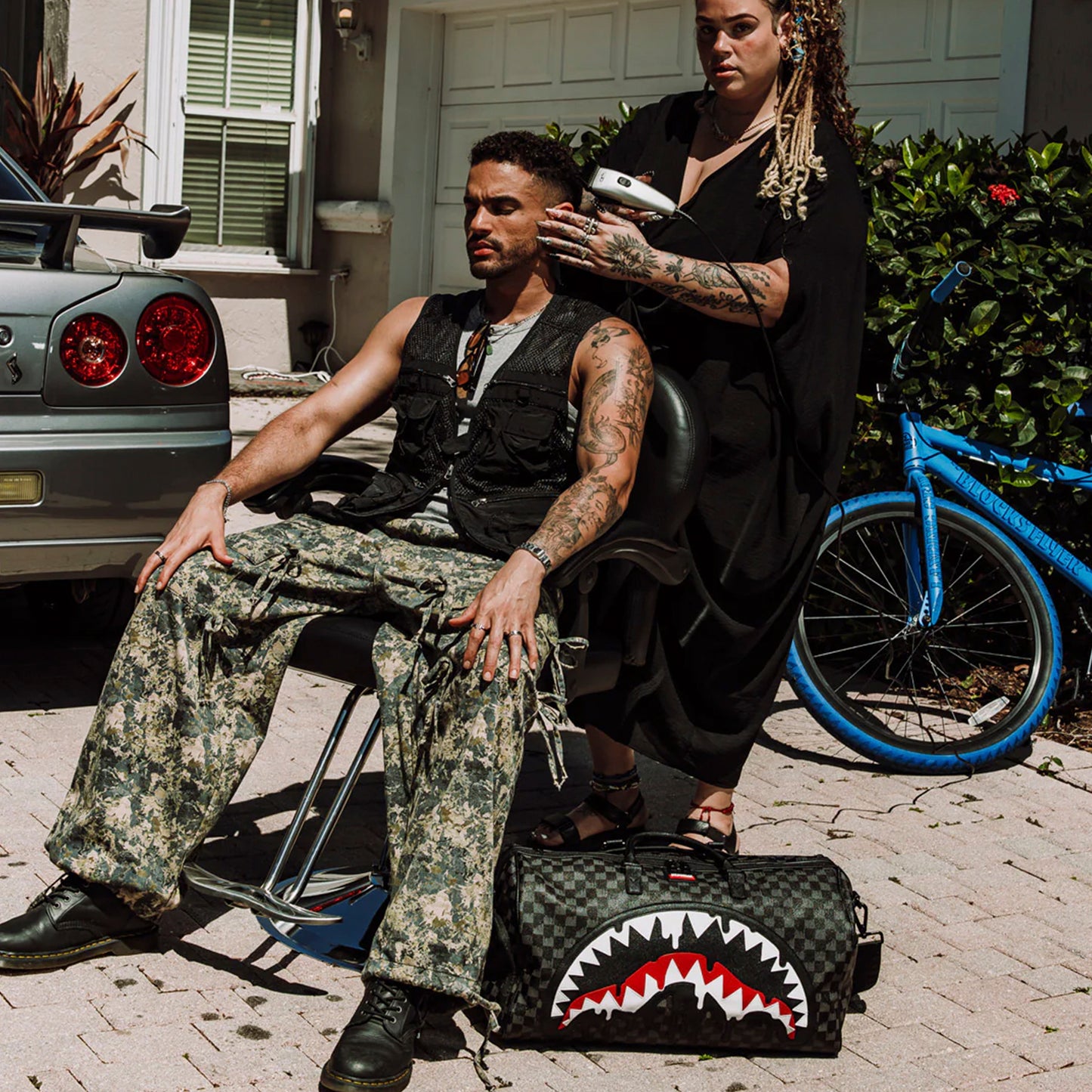 Bolso Urbano Unisex Sprayground Bolsa De Lona Dripping Sharks In Paris