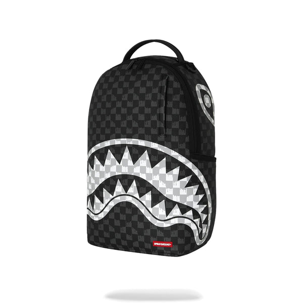 Mochila Sprayground Black And White Drip Check Shark Negro