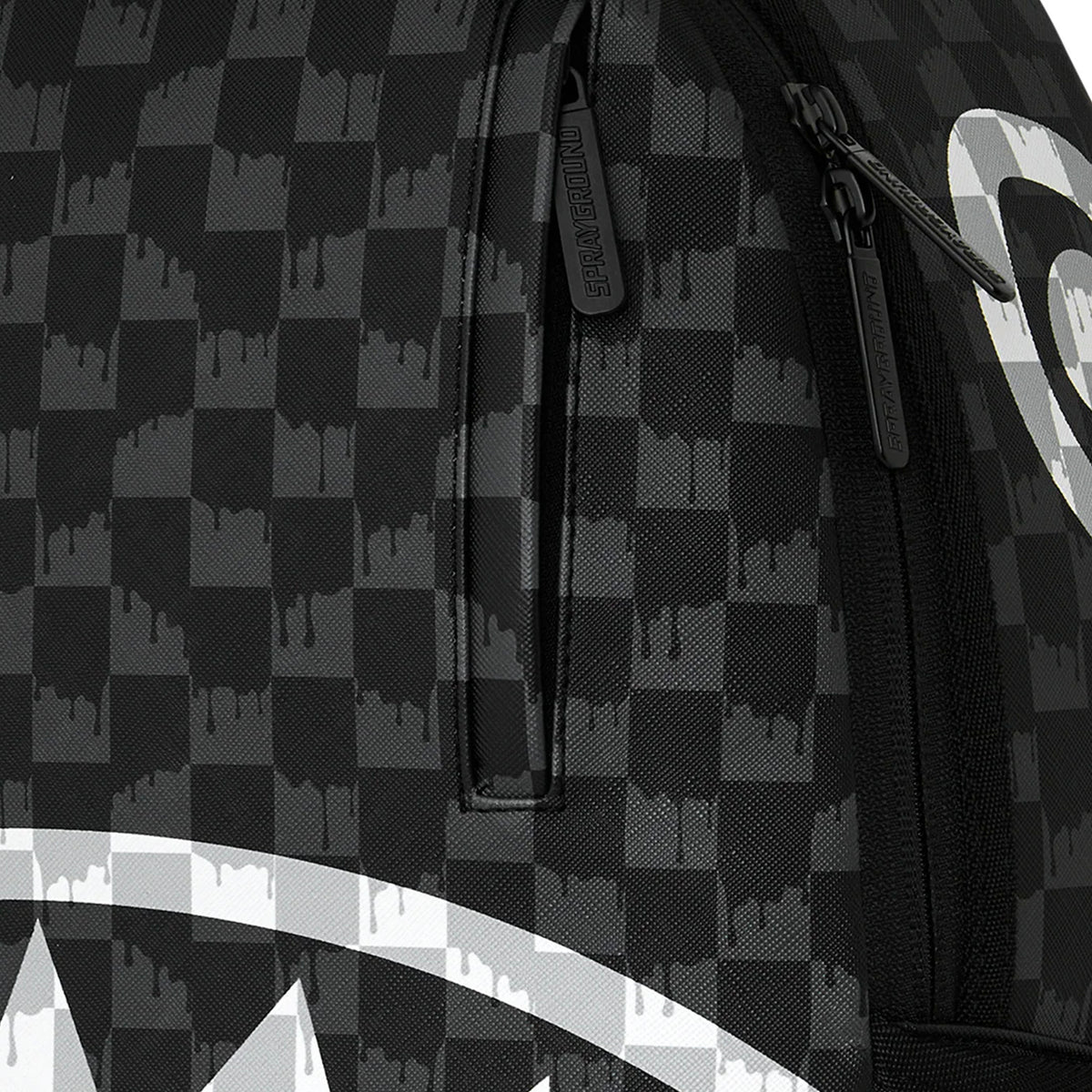 Mochila Urbano Unisex Sprayground Black And White Drip Check Shark