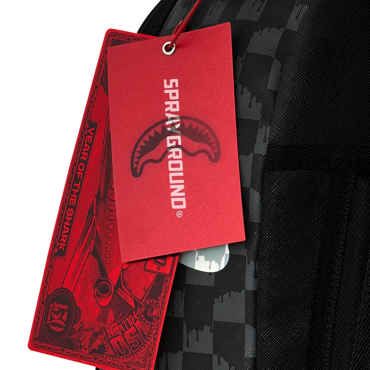 Mochila Urbano Unisex Sprayground Black And White Drip Check Shark