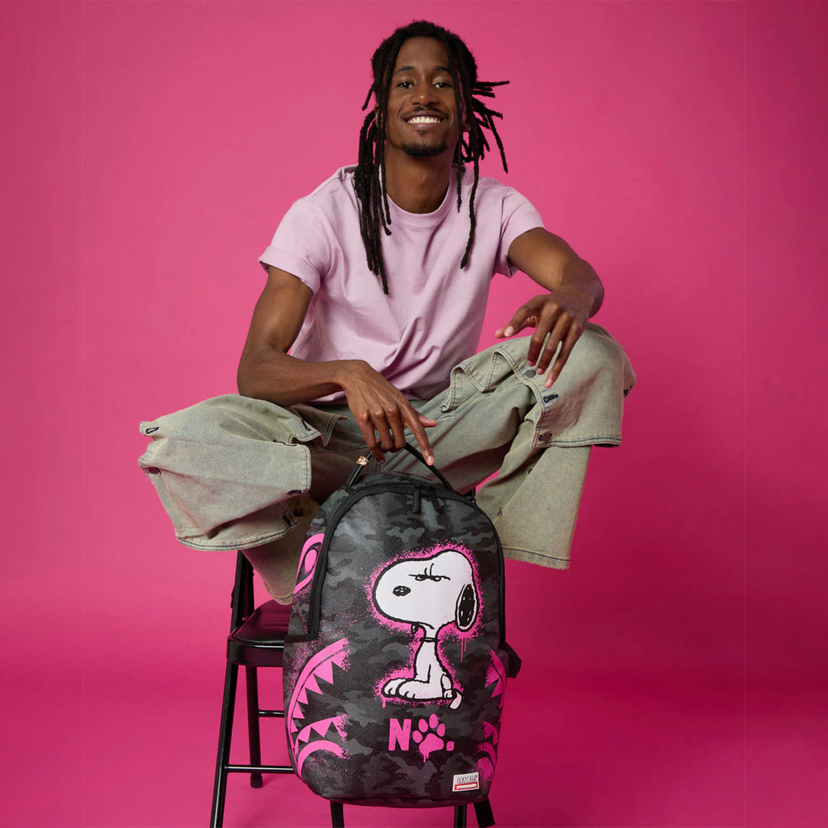 Mochila Urbano Unisex Sprayground Mochila Peanuts Snoopy Pink Stencil