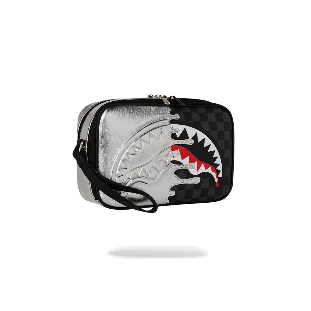 Neceser Sprayground Silver Side Drip Black Check Negro