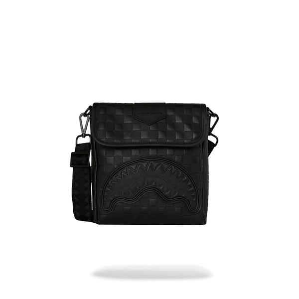 Bolso Sprayground Unisex Raised Check Messenger Sling Negro