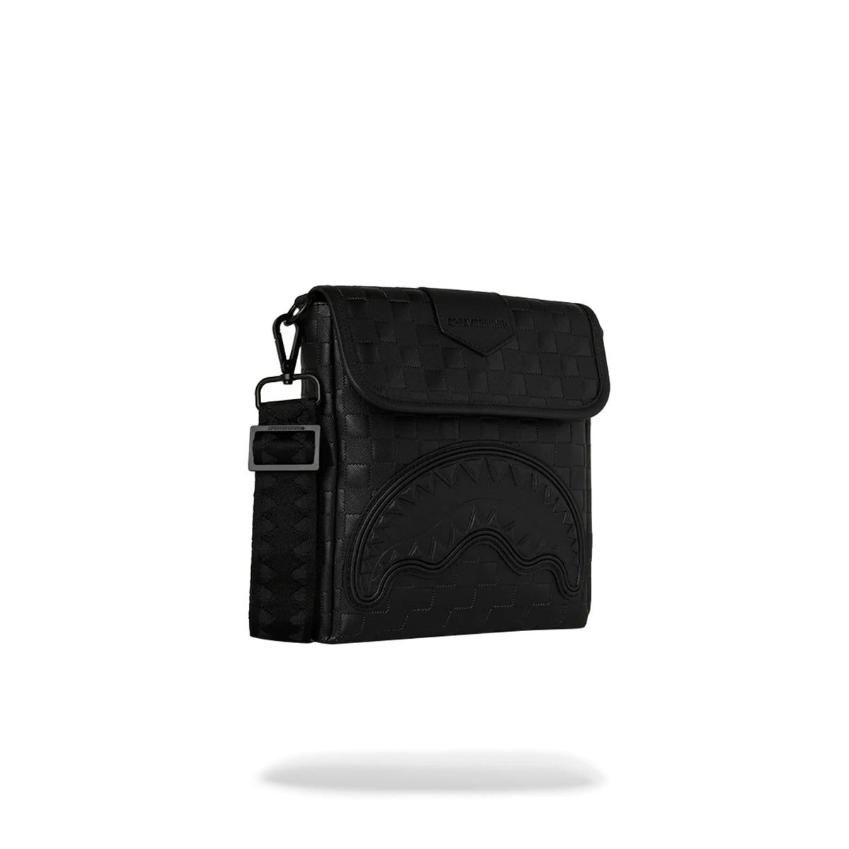 Bolso Sprayground Unisex Raised Check Messenger Sling Negro