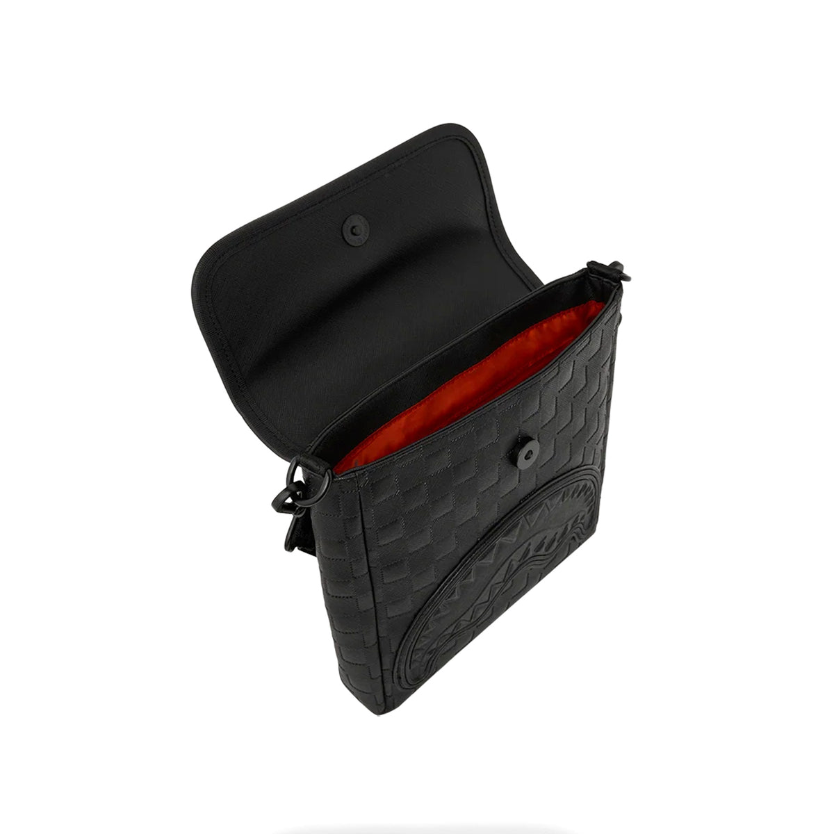 Bolso Sprayground Unisex Raised Check Messenger Sling Negro