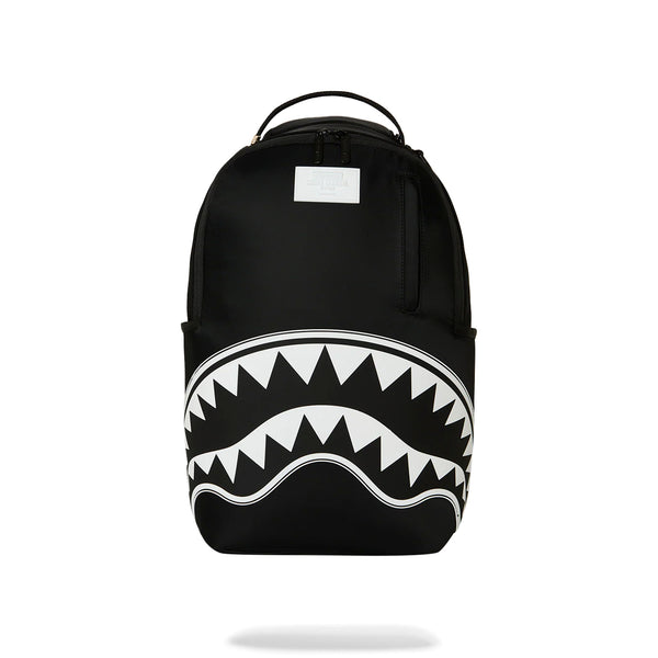 Mochila Sprayground Unisex Shark Central White Stencil Shark Black Nylon Negro