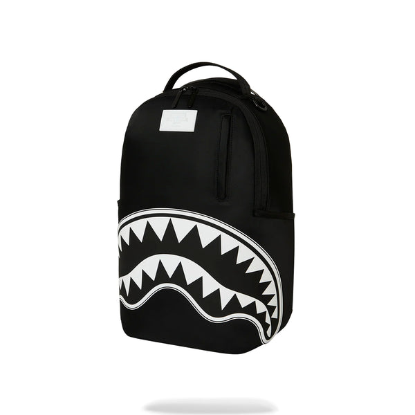 Mochila Sprayground Unisex Shark Central White Stencil Shark Black Nylon Negro