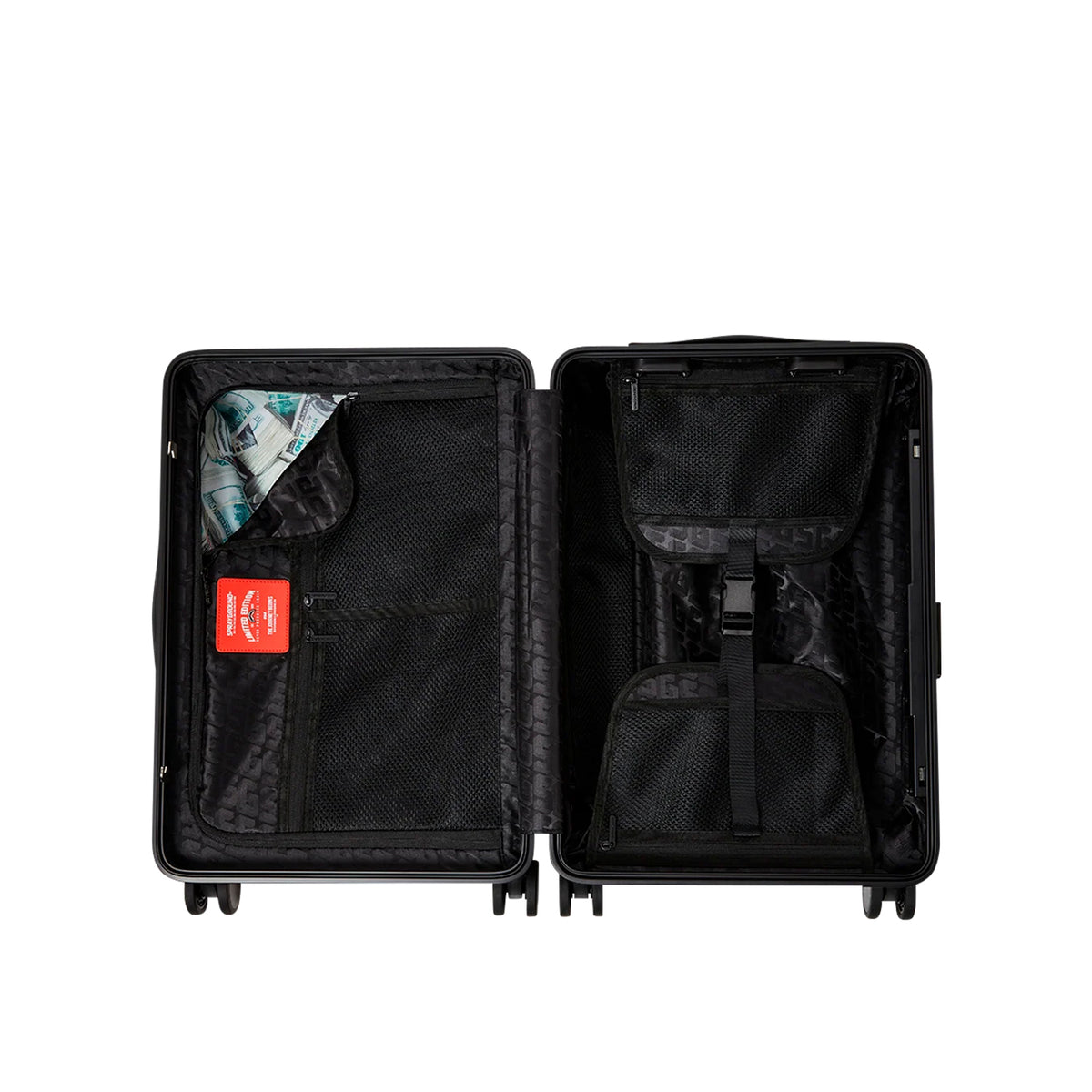 Maletin Sprayground Unisex Black And White Drip Check Shark Carry-On Luggage Multicolor