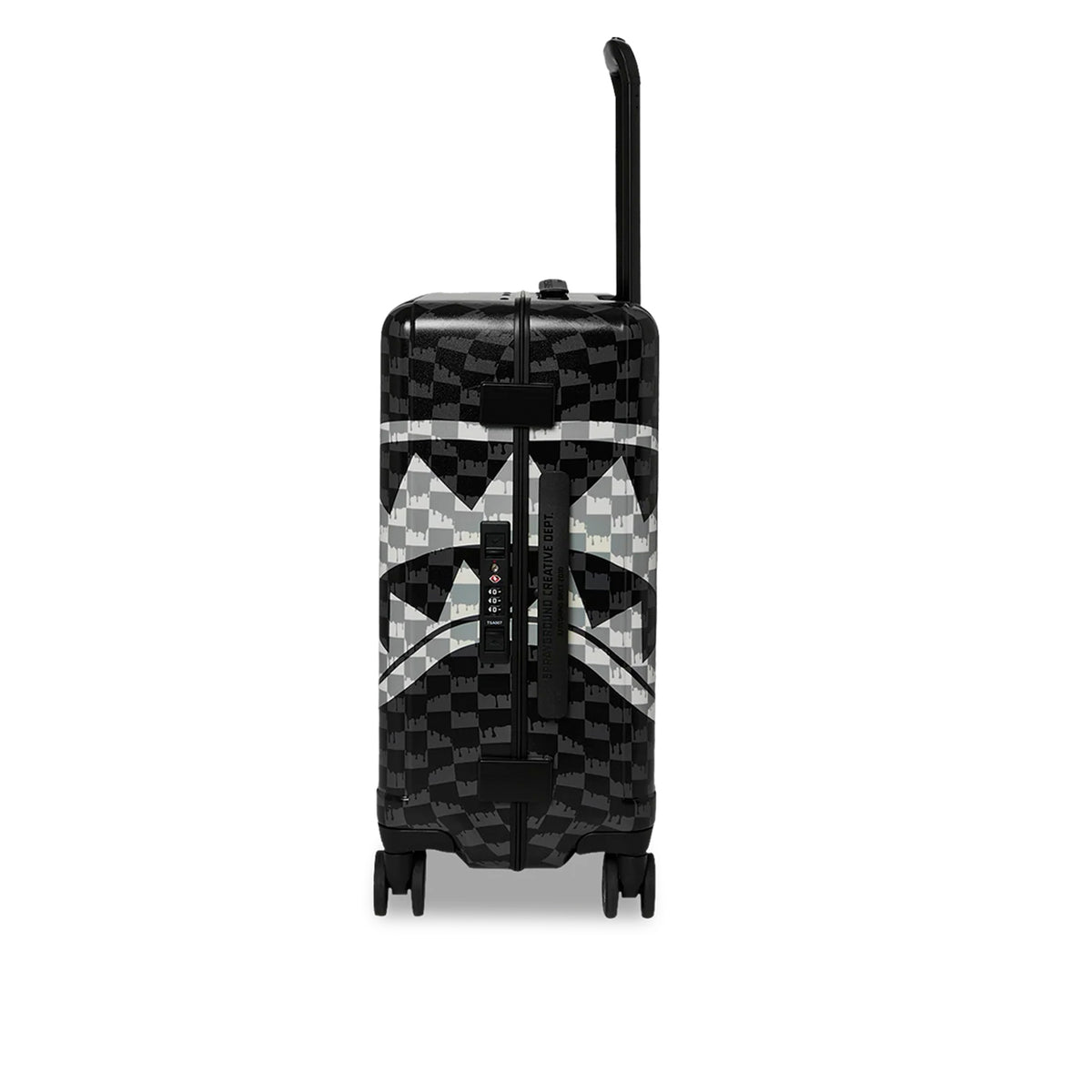 Maletin Sprayground Unisex Black And White Drip Check Shark Carry-On Luggage Multicolor