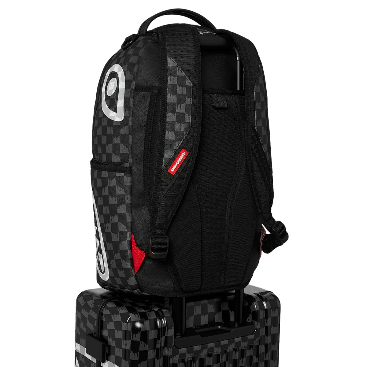 Maletin Sprayground Unisex Black And White Drip Check Shark Carry-On Luggage Multicolor