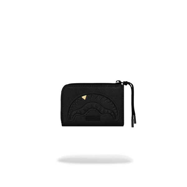 Billetera Sprayground Unisex Blacked Out Embossed Gold Tooth Negro