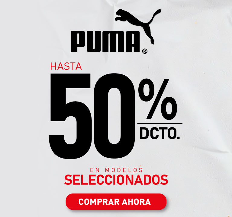 Banner promoción Puma 50% descuento Cyber Mobile