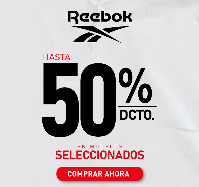 Banner promoción Reebok 50% descuento Cyber Mobile