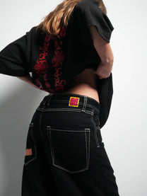 Pantalones Urbano Unisex Limitless Black Denim Pants color Negro Outfit streetwear - código Lbdp 28-36
