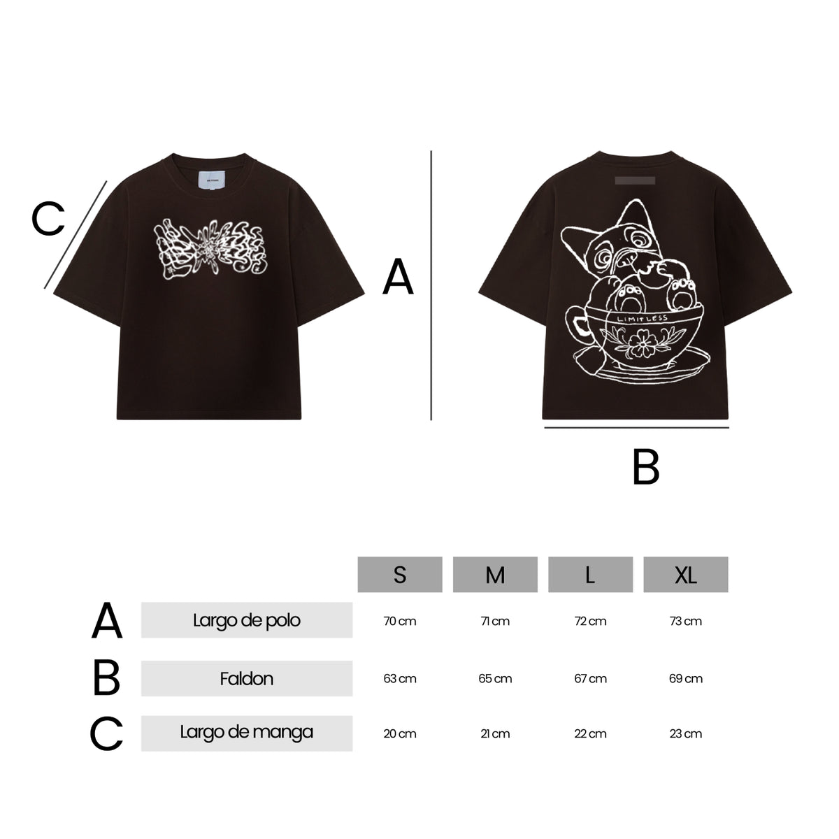 Polos Urbano Unisex Limitless T-Shirt Chocolate Dog Over