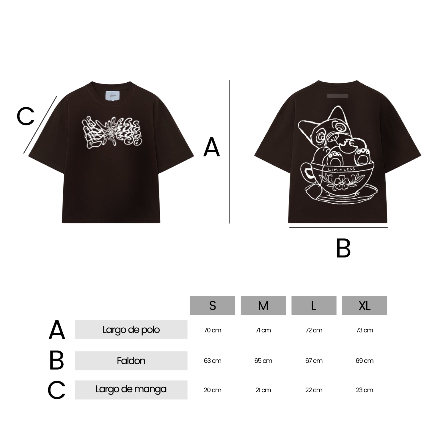 Polos Urbano Unisex Limitless T-Shirt Chocolate Dog Over