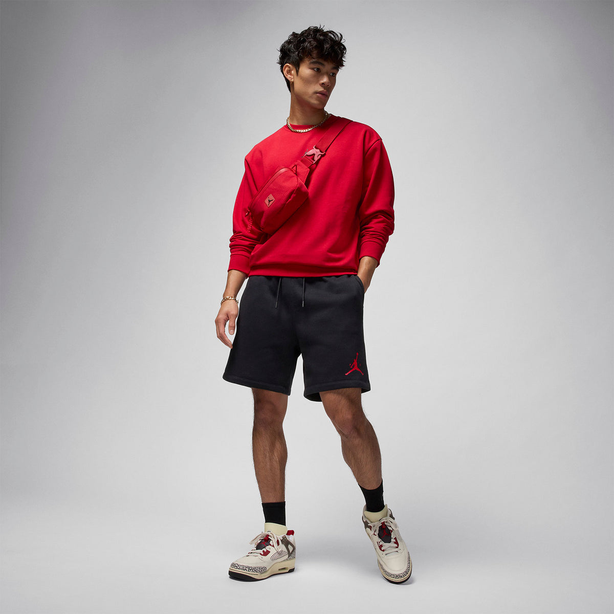Short Nike Hombre Jumpman Fleece Negro
