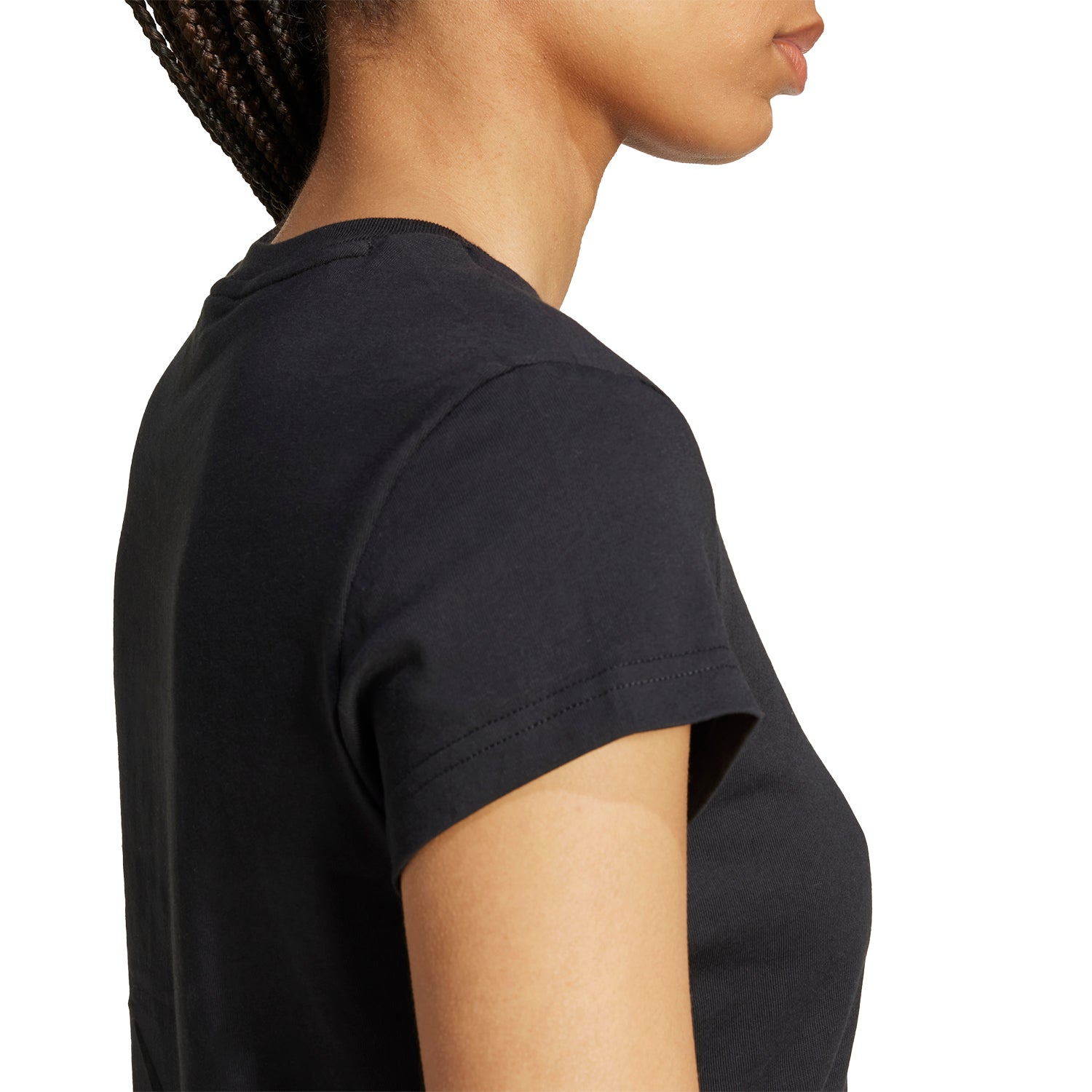 Polos Originals Mujer Adidas Ess Slim Tee color Negro Prendas Lifestyle - código Iw5707