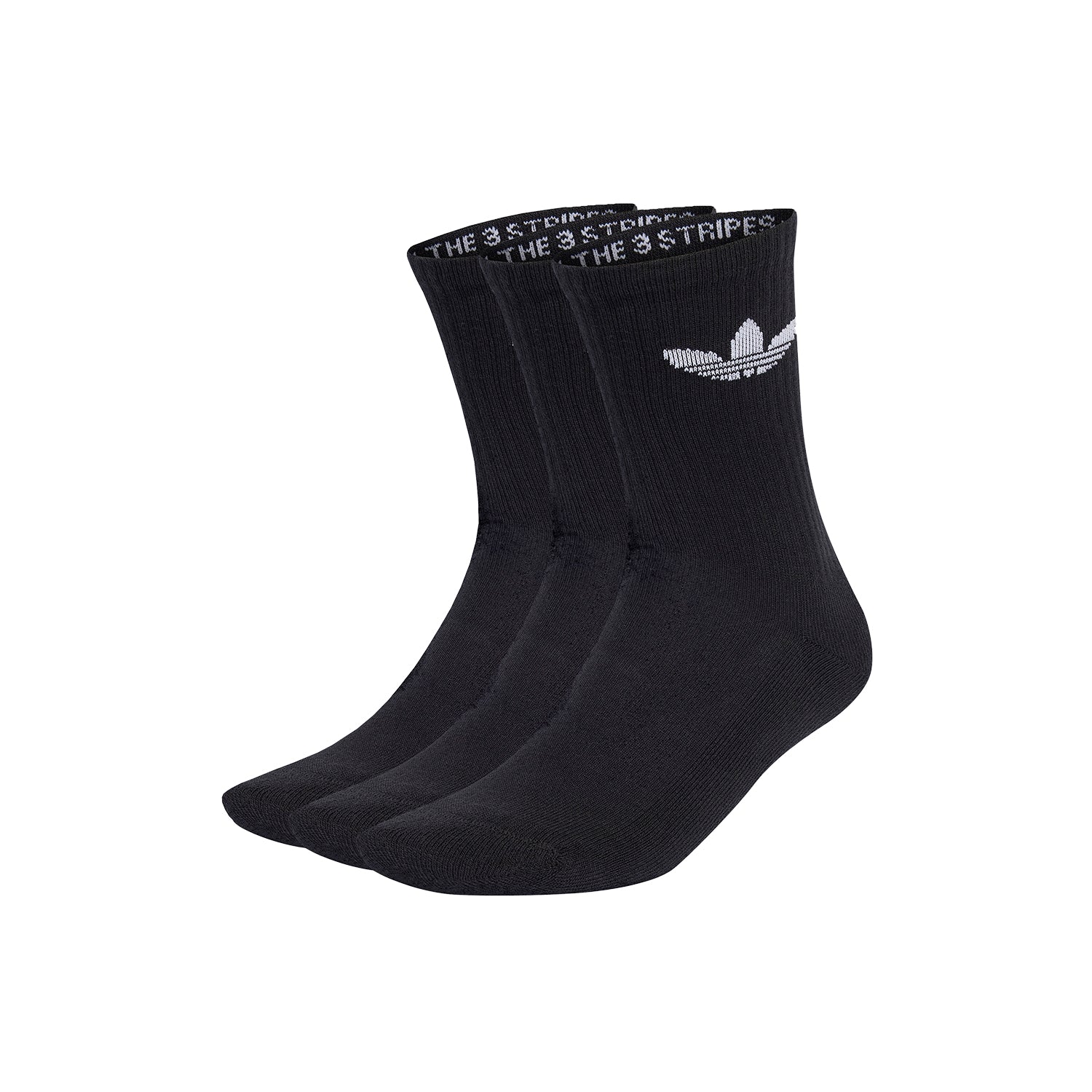 Medias Adidas Unisex Trefoil Crew Socks 3 Pairs Negro