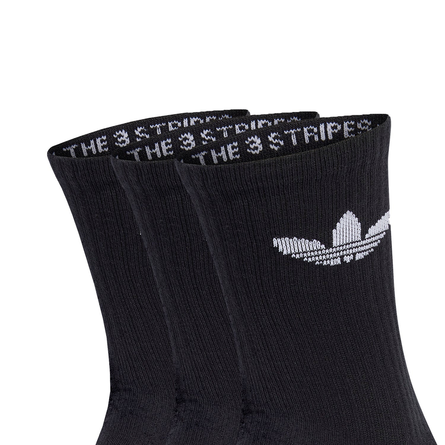 Medias Adidas Unisex Trefoil Crew Socks 3 Pairs Negro