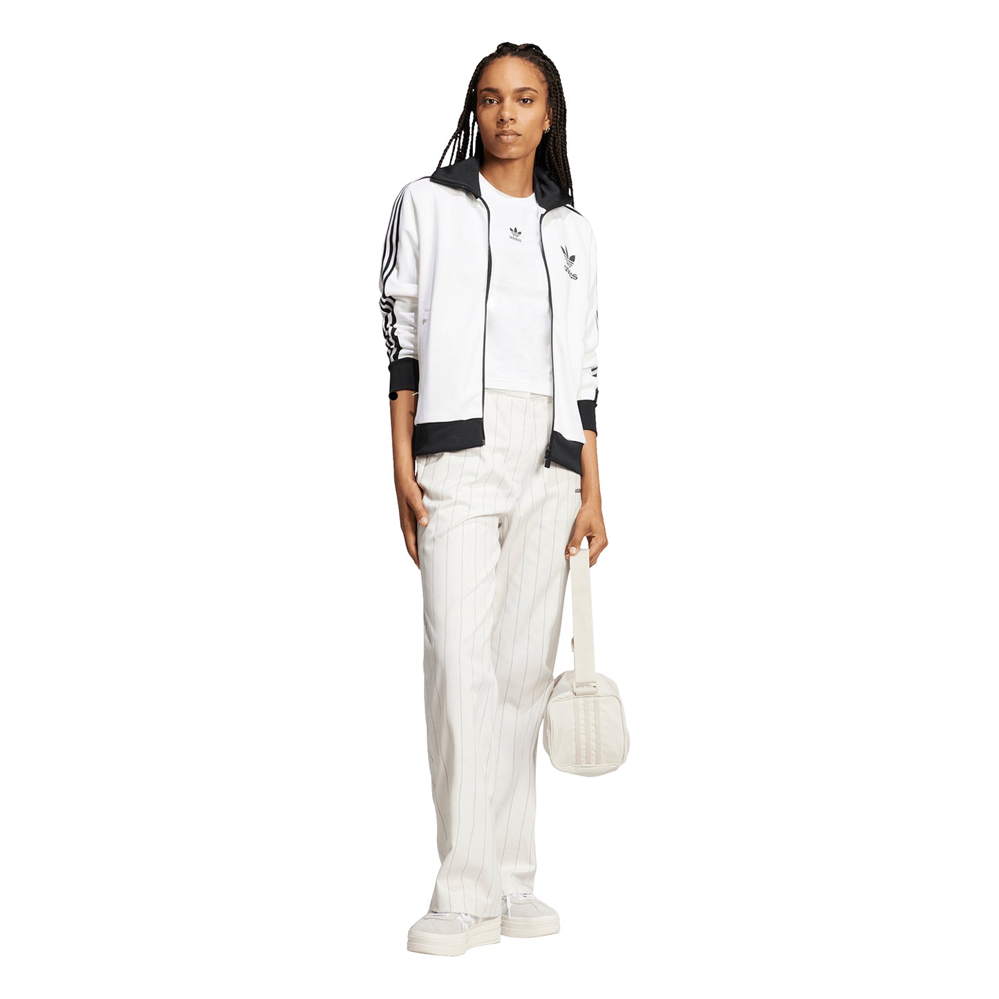 Polos Originals Mujer Adidas Ess Slim Tee color Blanco Para uso diario - código Jc8973