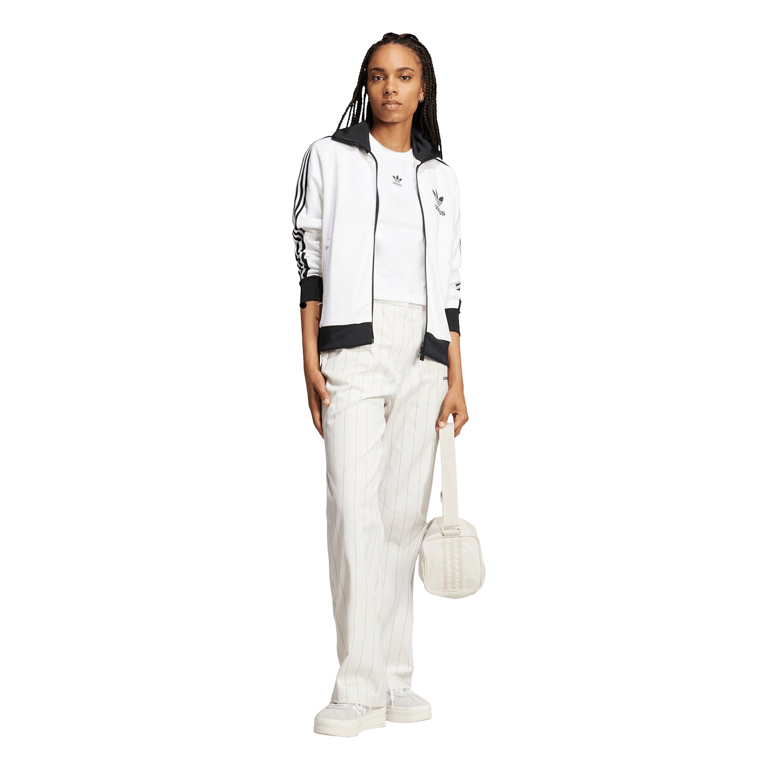 Polos Originals Mujer Adidas Ess Slim Tee color Blanco Para uso diario - código Jc8973