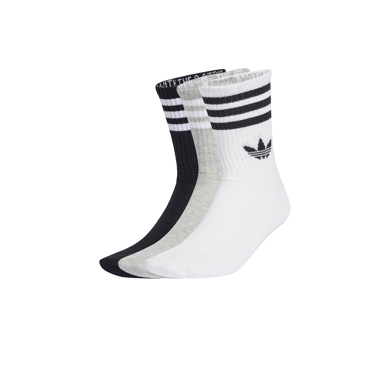 Medias Adidas Unisex 3-Stripes Crew Socks 3 Pairs Blanco