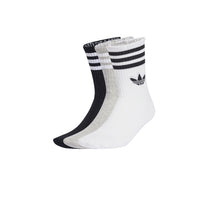 Medias Adidas Unisex 3-Stripes Crew Socks 3 Pairs Blanco