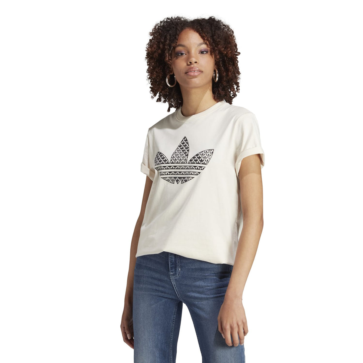 Polo Originals Mujer adidas Monogram Infill color Blanco Para uso diario - código Ij7067